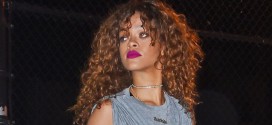 Rihanna nuevamente mostró su figura en las calles con un traje transparente