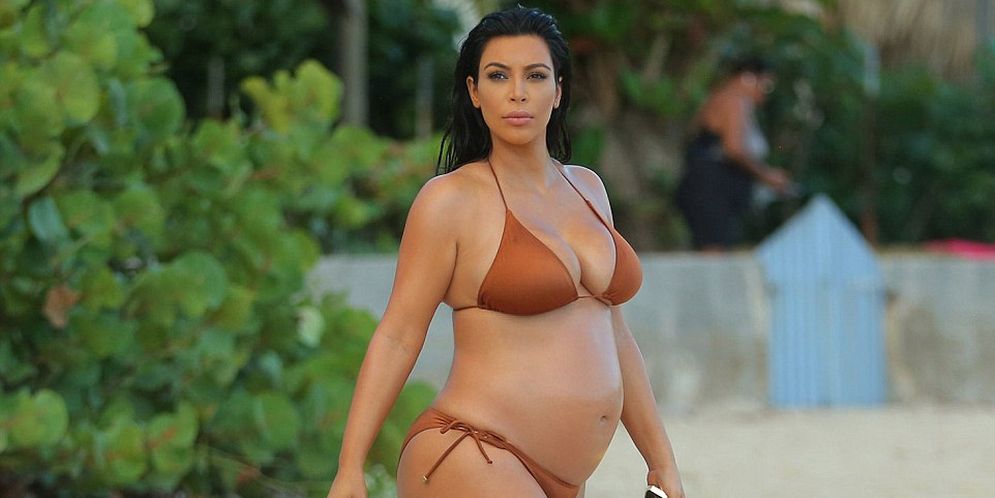 Fotos: subidita de peso pero orgullosa de su barriga, Kim Kardashian muestra su embarazo