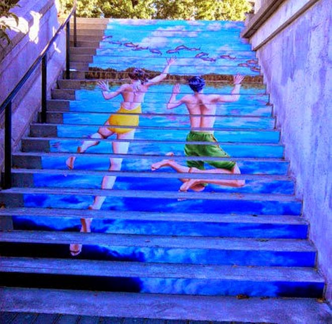 Subir escaleras nunca fue tan artístico y sorprendente