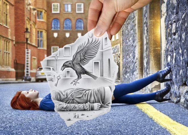 Un artista mezcló ingeniosamente la realidad con la ficción