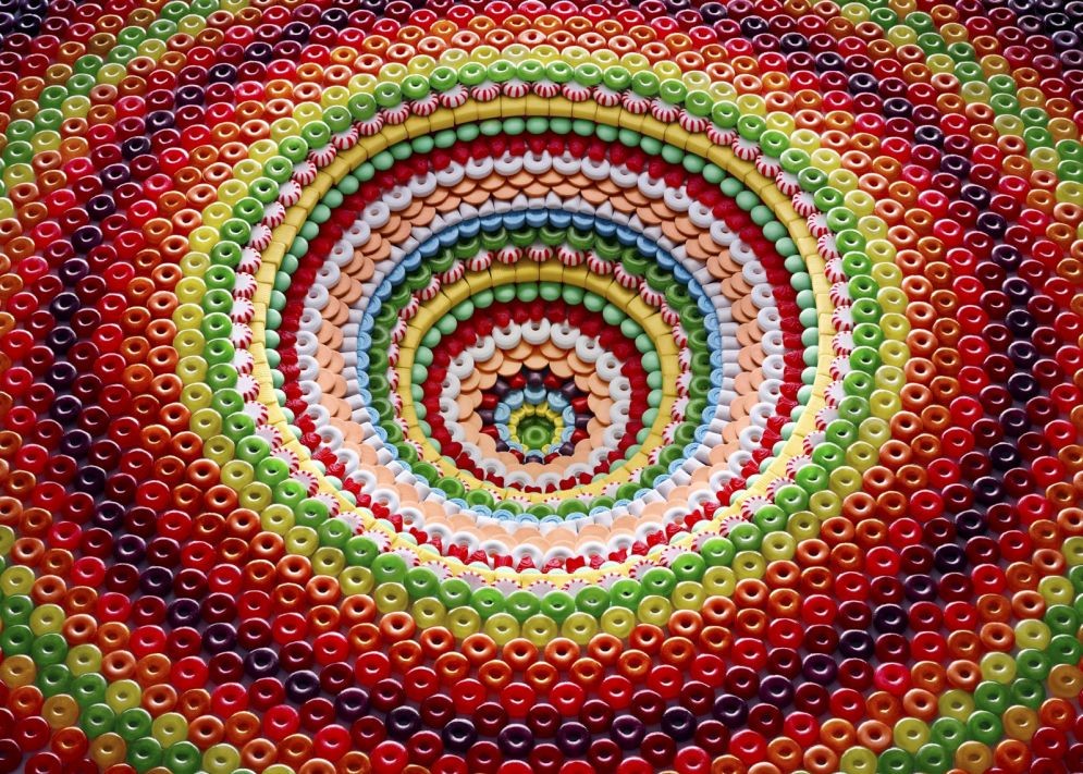 La comida hecha un arte de gran colorido y simetría